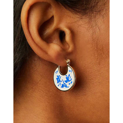 Blue and White Porcelain Earrings