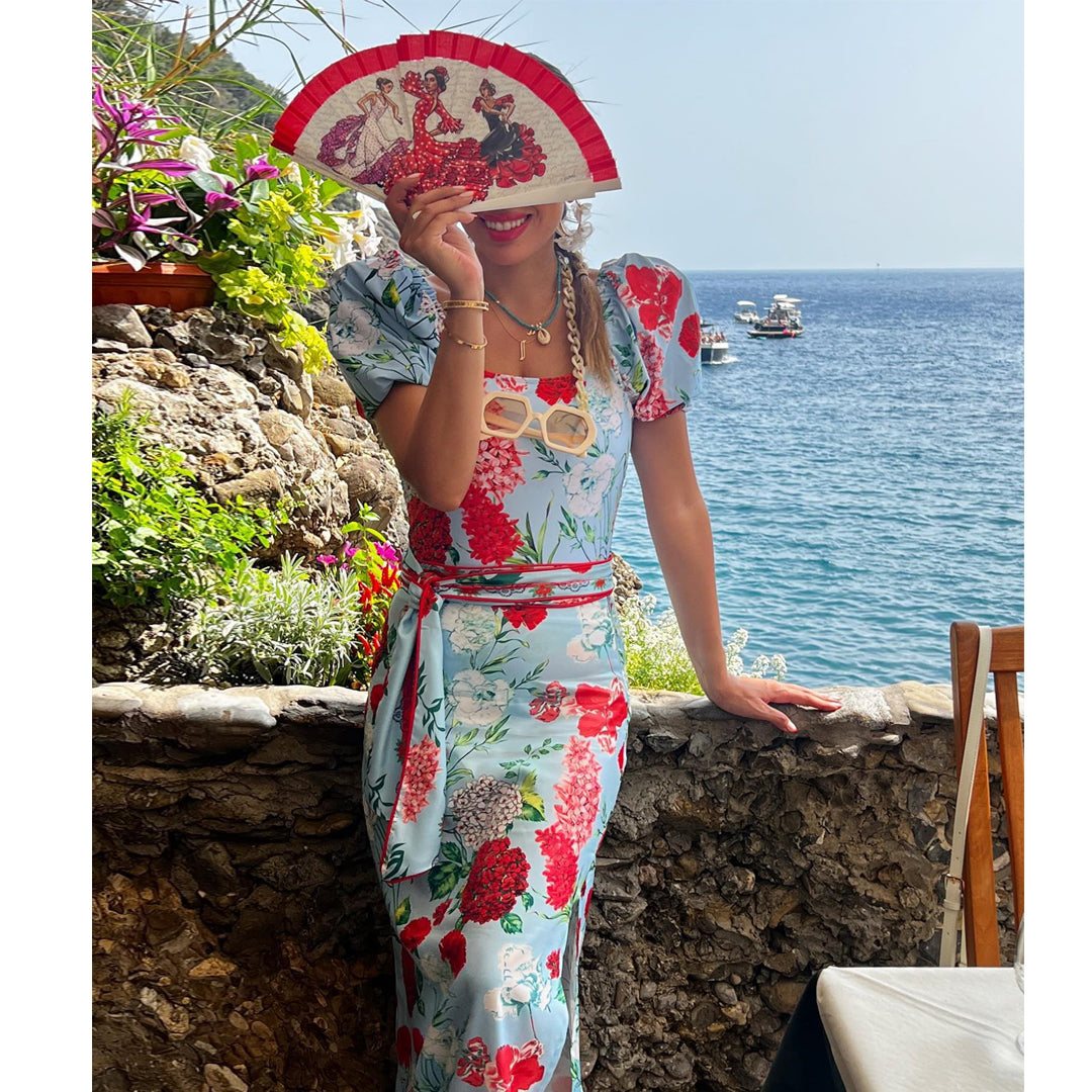 Spanish Flamenco Dancer Flaxmaker Fan