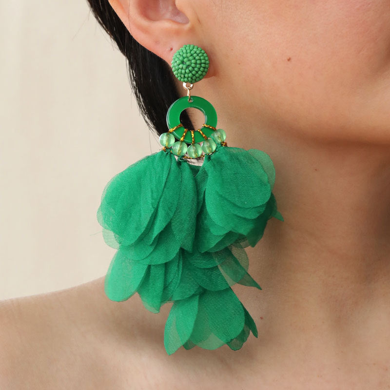 Fabric Floral Earrings