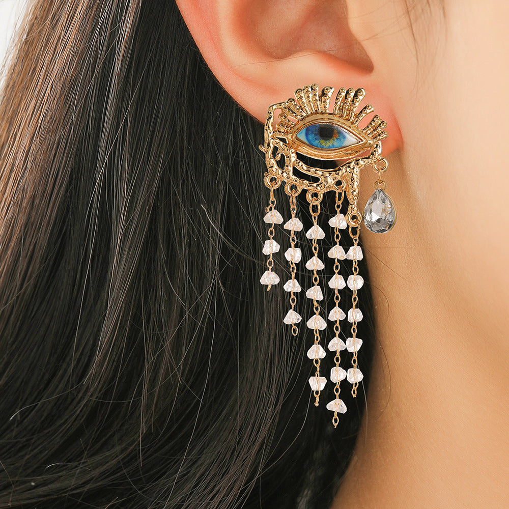 Devil's Eye Tassel Earrings