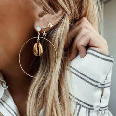 Conjunto de pendientes sencillos de estrella de mar
