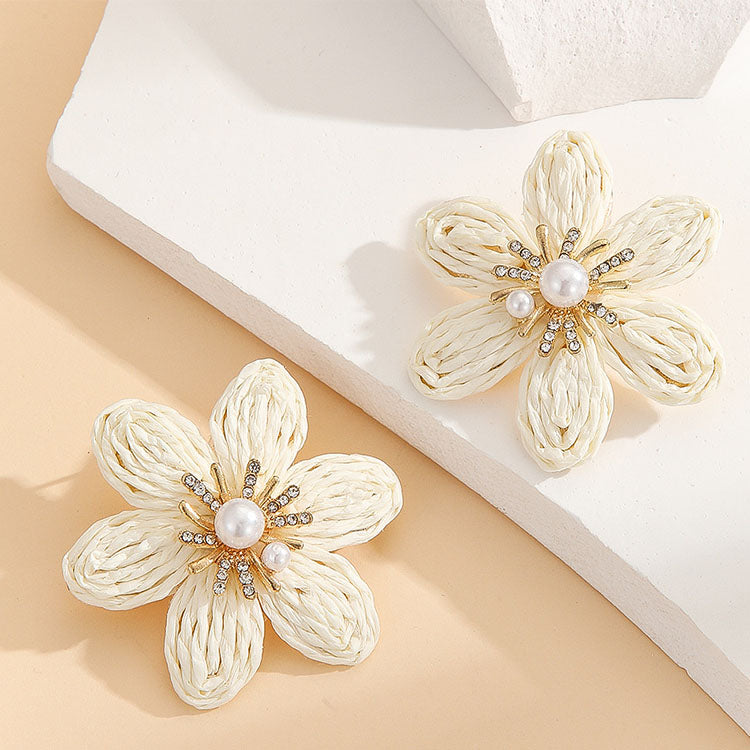 Diamond 3D Flower Earrings