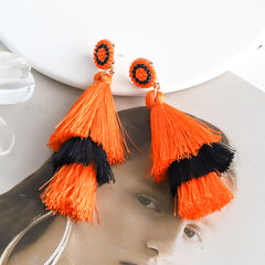 Boho Style Cotton Tassel Earrings