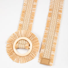 Raffia Beige Belt