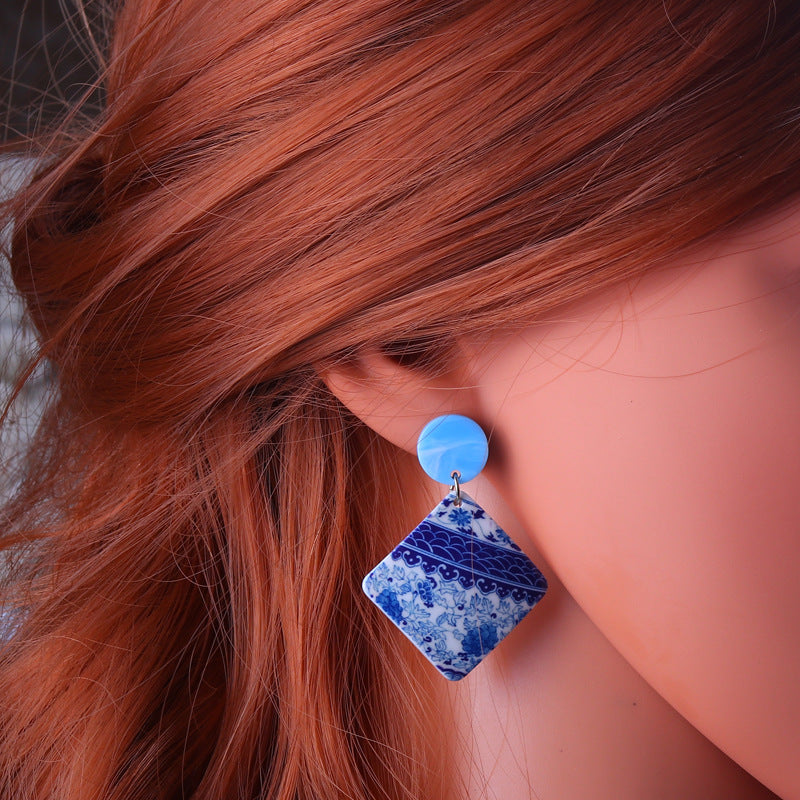 Flaxmaker Delft Blue Earrings