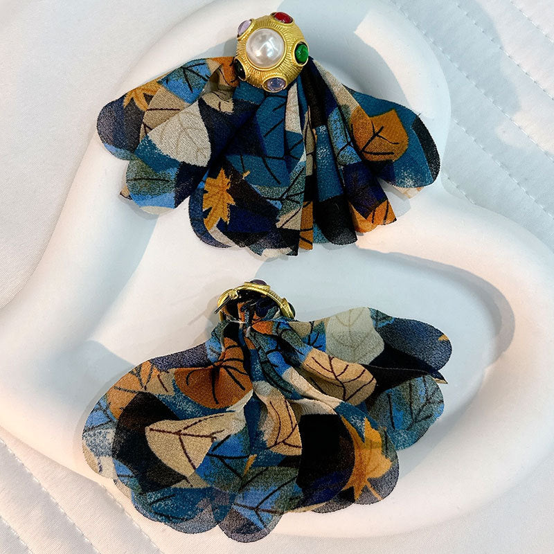 Handmade Fabric Gemstone Earrings