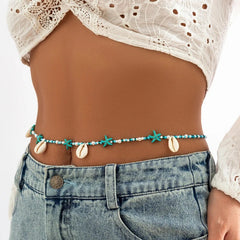 Shell, Starfish and Rice Beads Waist Chain