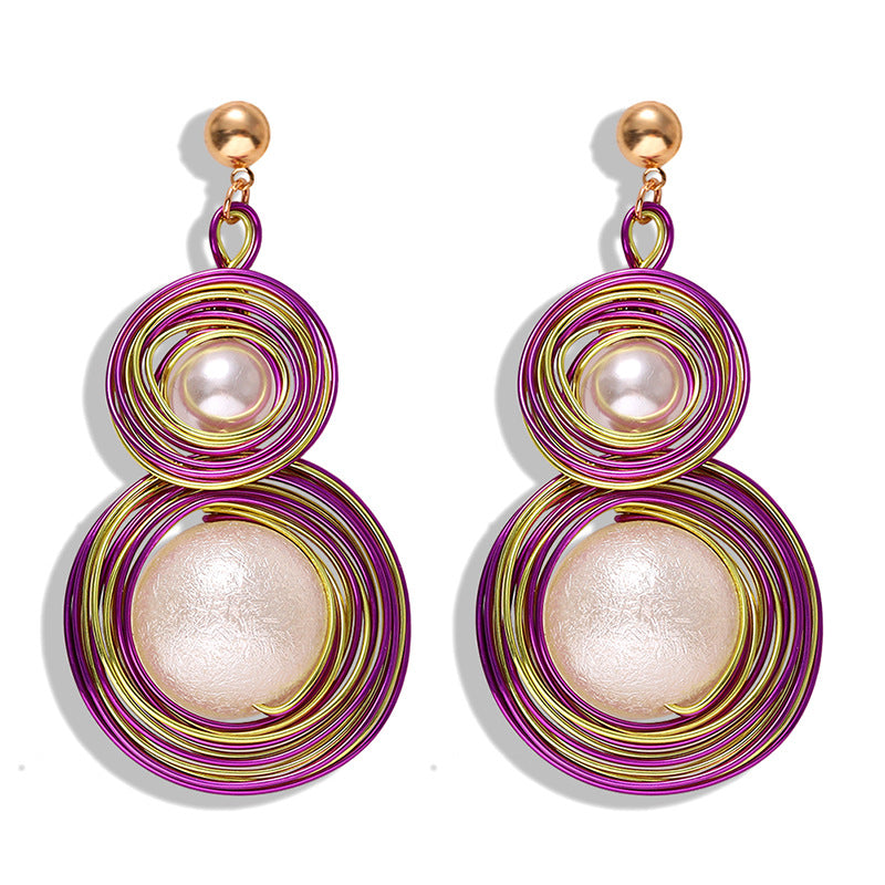 Copper Wirewound Hoop Earrings