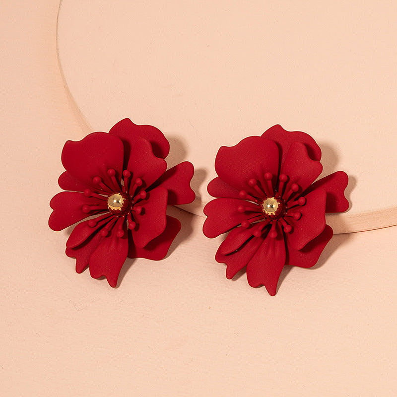 Colored Petal Stud Earrings