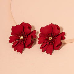 Colored Petal Stud Earrings