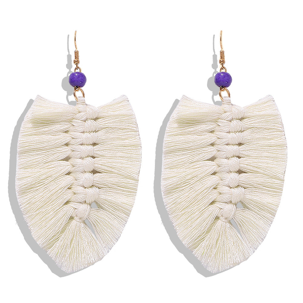 Hand-woven tassel earrings