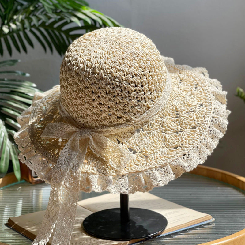 Bowknot Lace Beach Hat