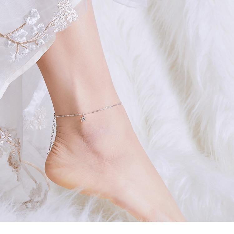 925 Sterling Silver Ankle t Simple Essential Bead