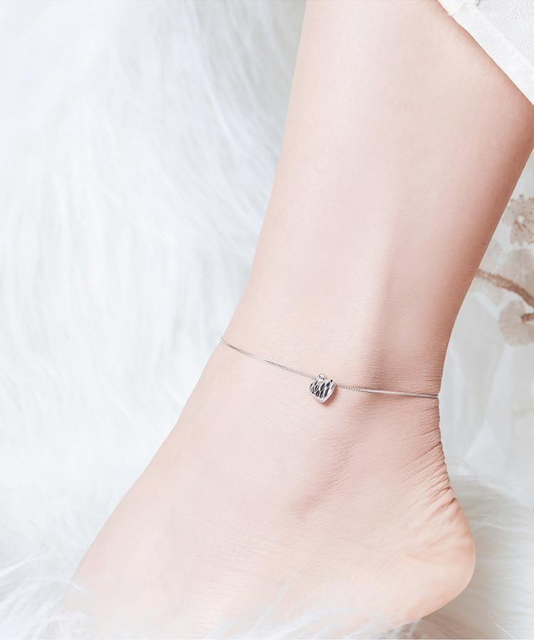 925 Sterling Silver Ankle t Simple Essential Bead