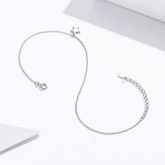 925 Sterling Silver Anklet Single Star