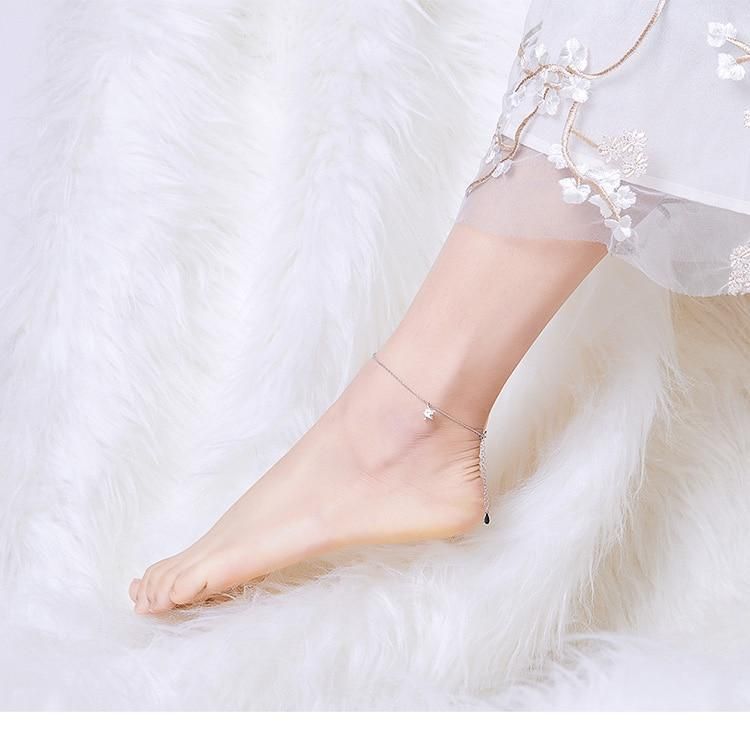 925 Sterling Silver Anklet Single Star