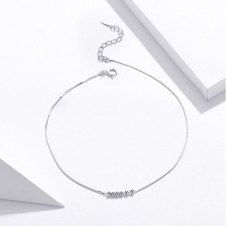 925 Sterling Silver Anklet Small Beads