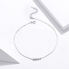 925 Sterling Silver Anklet Small Beads