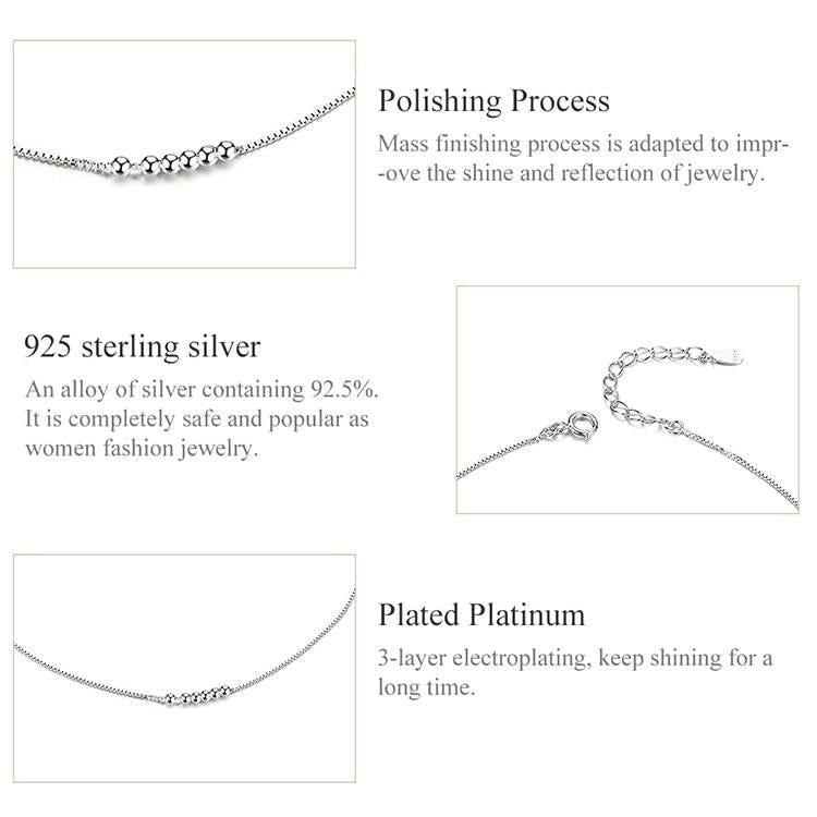 925 Sterling Silver Anklet Small Beads