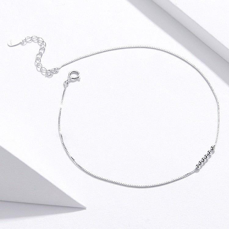 925 Sterling Silver Anklet Small Beads