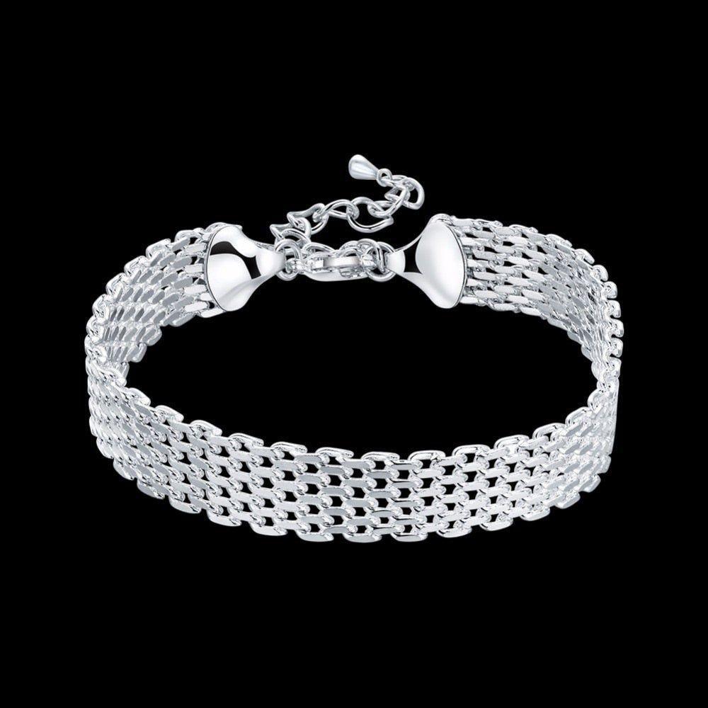 925 Sterling Silver Bracelets Cuff Simple