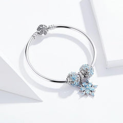 925 Sterling Silver Bracelets Winter Snowflake