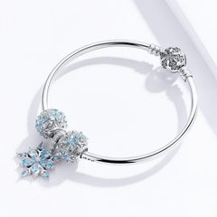 925 Sterling Silver Bracelets Winter Snowflake