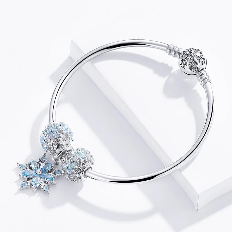 925 Sterling Silver Bracelets Winter Snowflake