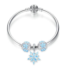 925 Sterling Silver Bracelets Winter Snowflake