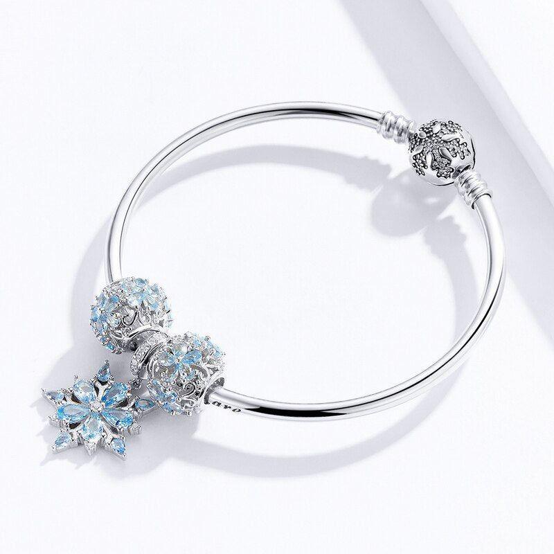 925 Sterling Silver Bracelets Winter Snowflake