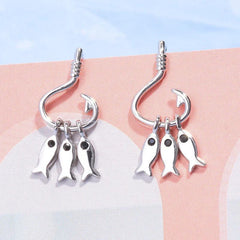 925 Sterling Silver 3 Colors Fish Hook