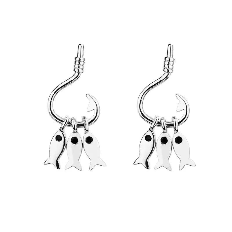 925 Sterling Silver 3 Colors Fish Hook