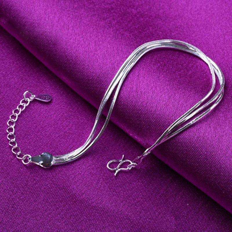 925 Sterling Silver Double Layer Anklet