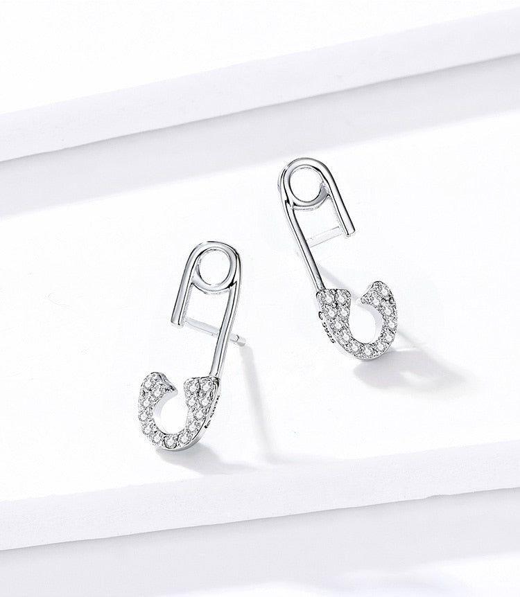 925 Sterling Silver Earrings Love Pin