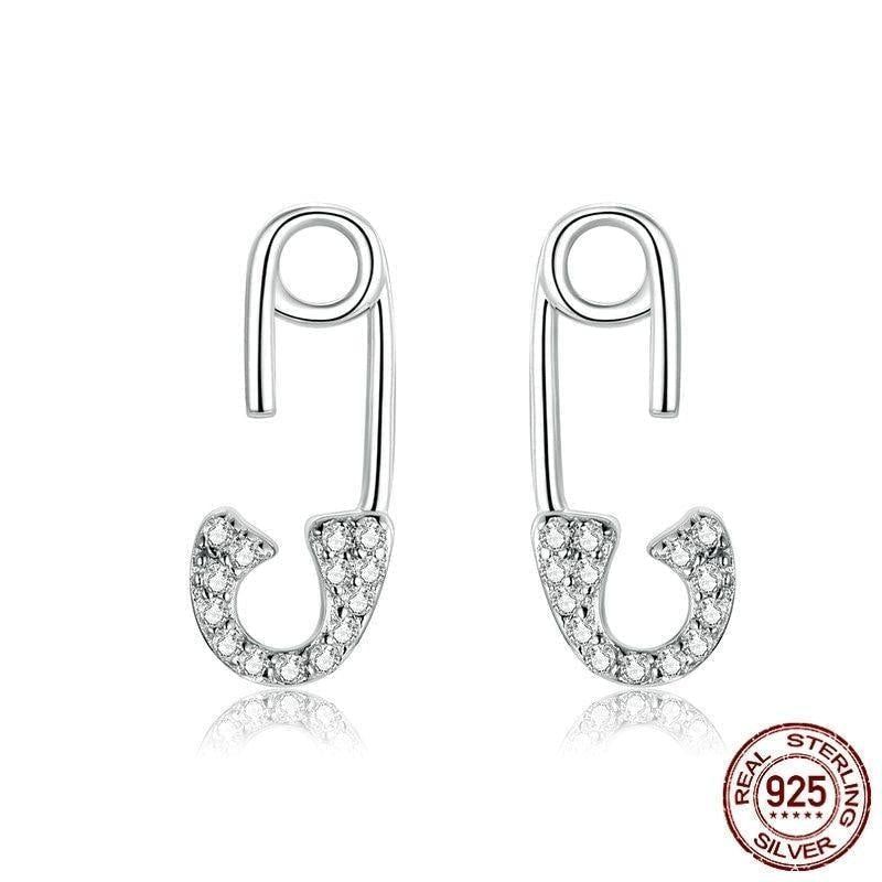 925 Sterling Silver Earrings Love Pin