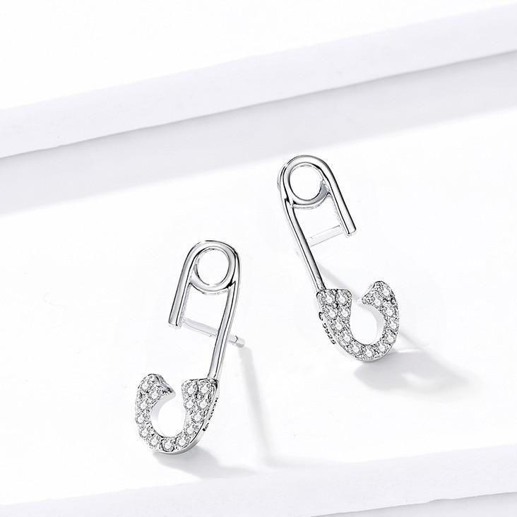 925 Sterling Silver Earrings Love Pin