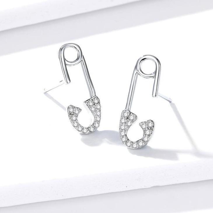 925 Sterling Silver Earrings Love Pin