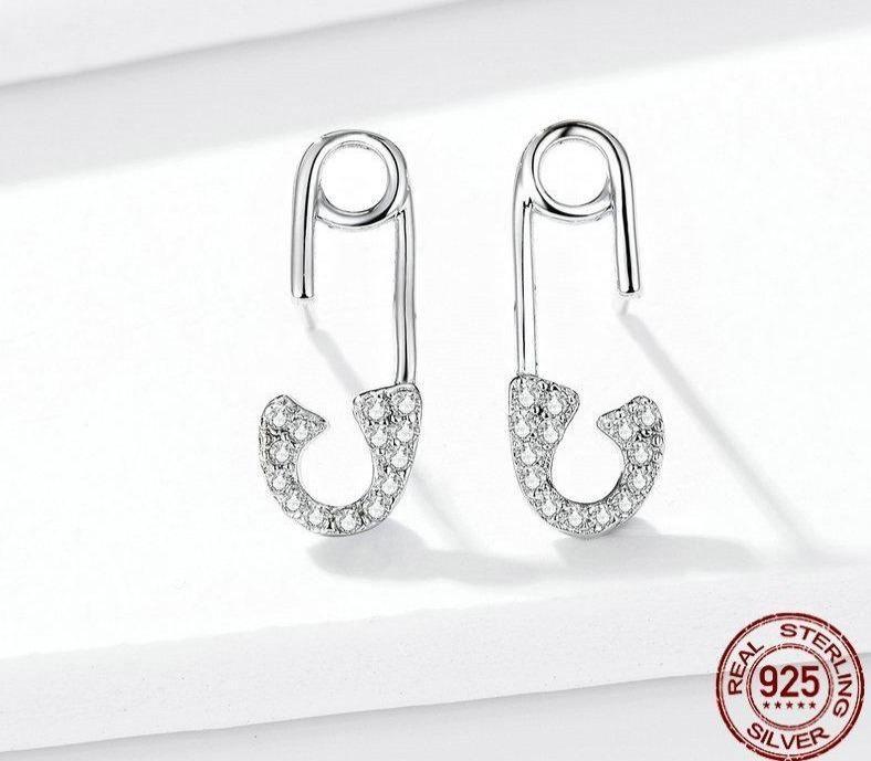 925 Sterling Silver Earrings Love Pin