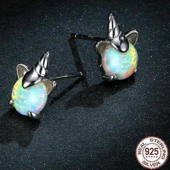 925 Sterling Silver Earrings Opal