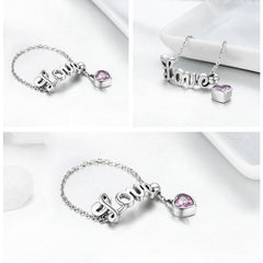 925 Sterling Silver Finger Rings Love Letters