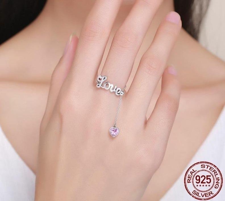 925 Sterling Silver Finger Rings Love Letters