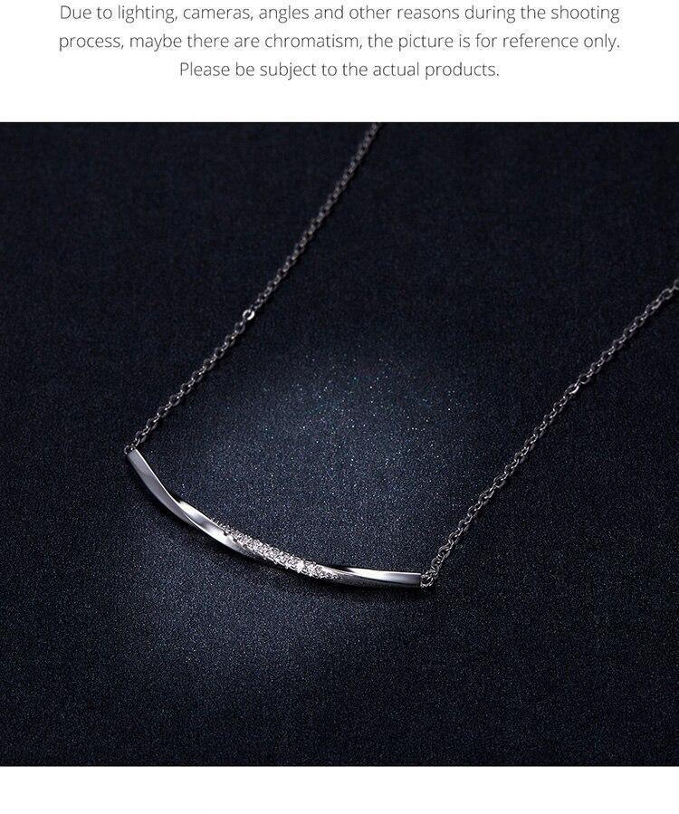 925 Sterling Silver  Necklaces Clear Wave