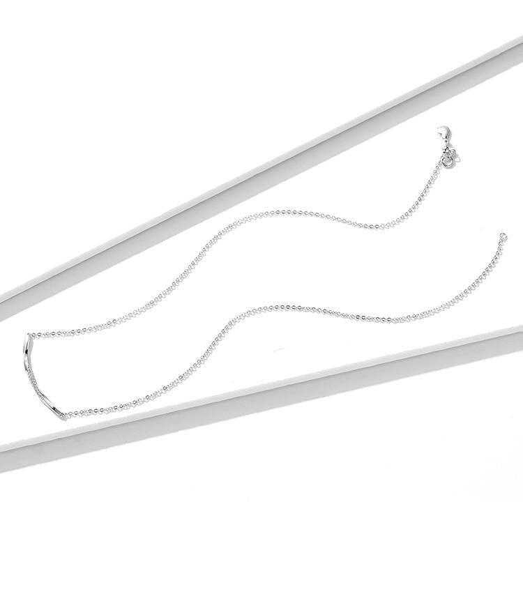 925 Sterling Silver  Necklaces Clear Wave