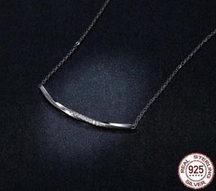 925 Sterling Silver  Necklaces Clear Wave