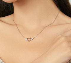 925 Sterling Silver Necklaces Heart with Wings