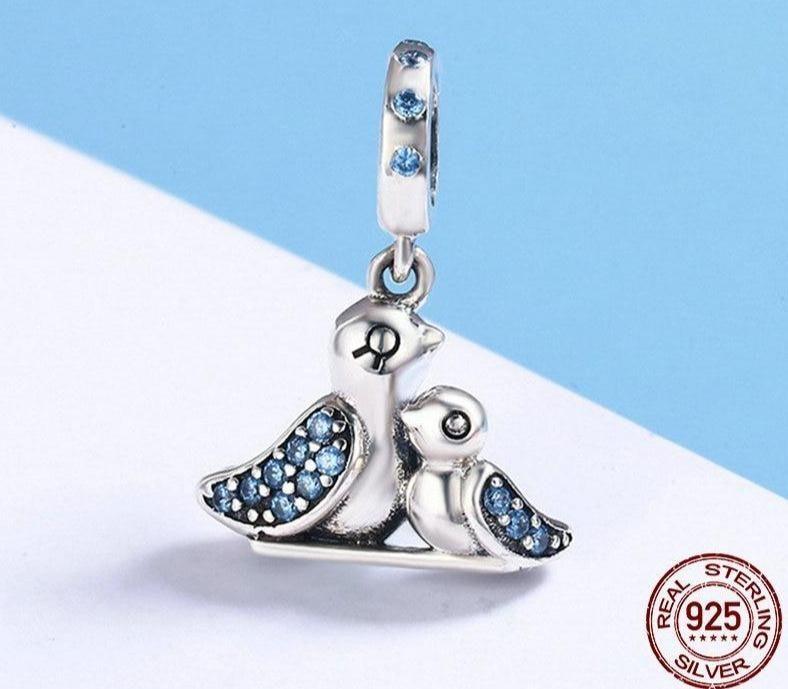 925 Sterling Silver Pendent Blue Bird