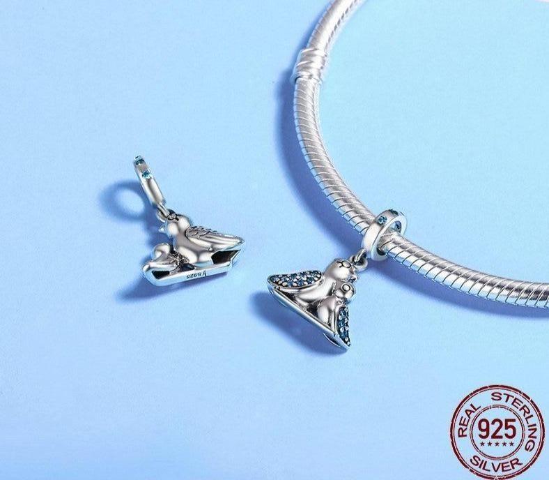 925 Sterling Silver Pendent Blue Bird