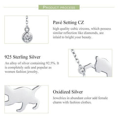 925 Sterling Silver Pussy Cat Pendant Necklace