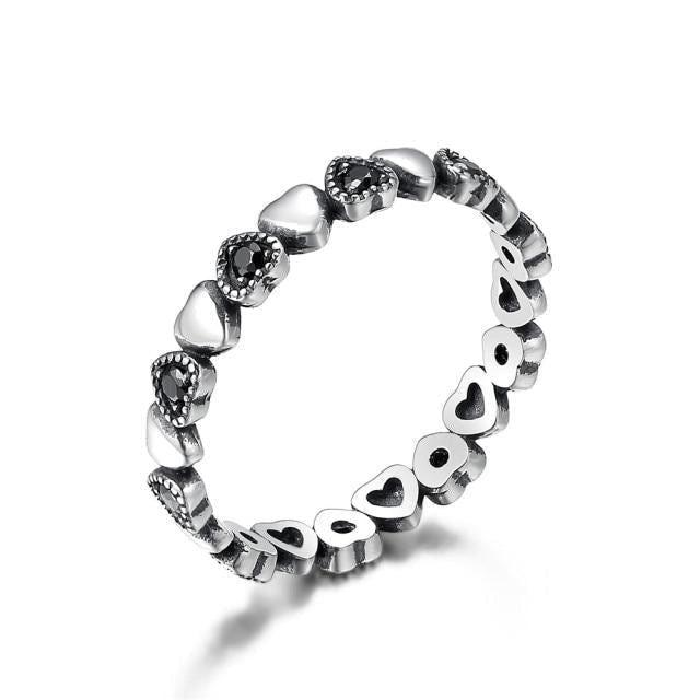 925 Sterling Silver Star Trail Stackable Finger Rings