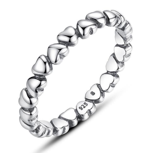 925 Sterling Silver Star Trail Stackable Finger Rings